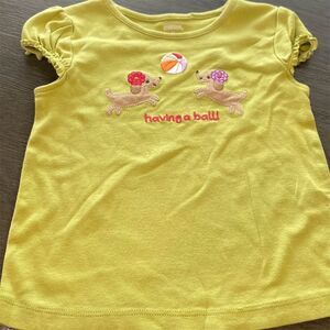 Toddler Gymboree Girls 3T Yellow T-Shirt Embroidered Dogs Beach